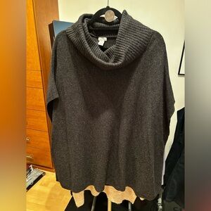 Turtleneck cashmere/wool blend Poncho